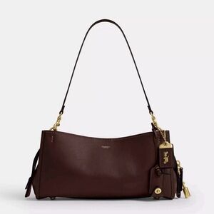 Coach Rogue 34 Maple Leather Shoulder Bag with Crossbody Strap